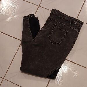 Rosegal Dark Acid Wash Denim Jeans With Lace Leg Inserts - Size 1X (US16)